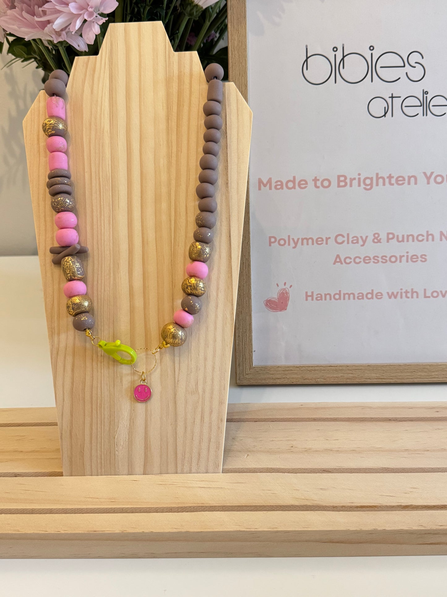 Smiley Days - Handmade Polymer Clay Necklace