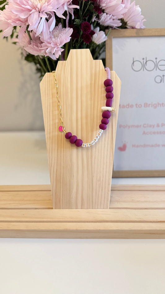Be Happy - Handmade Polymer Clay Necklace