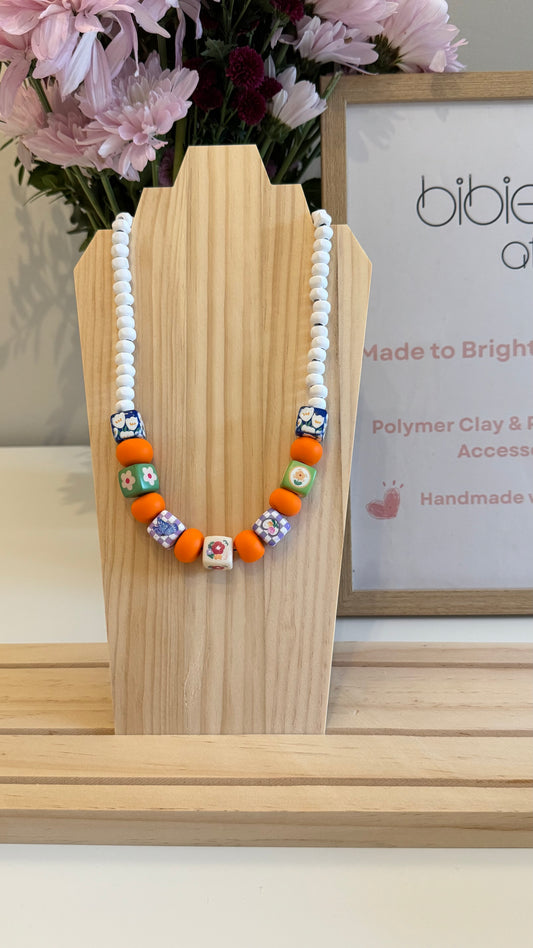Portobello Bloom - Handmade Polymer Clay Necklace
