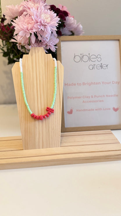 Mint Meadow - Handmade Polymer Clay Necklace