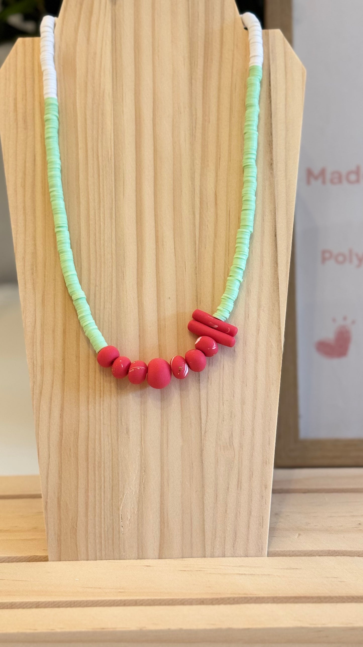 Mint Meadow - Handmade Polymer Clay Necklace