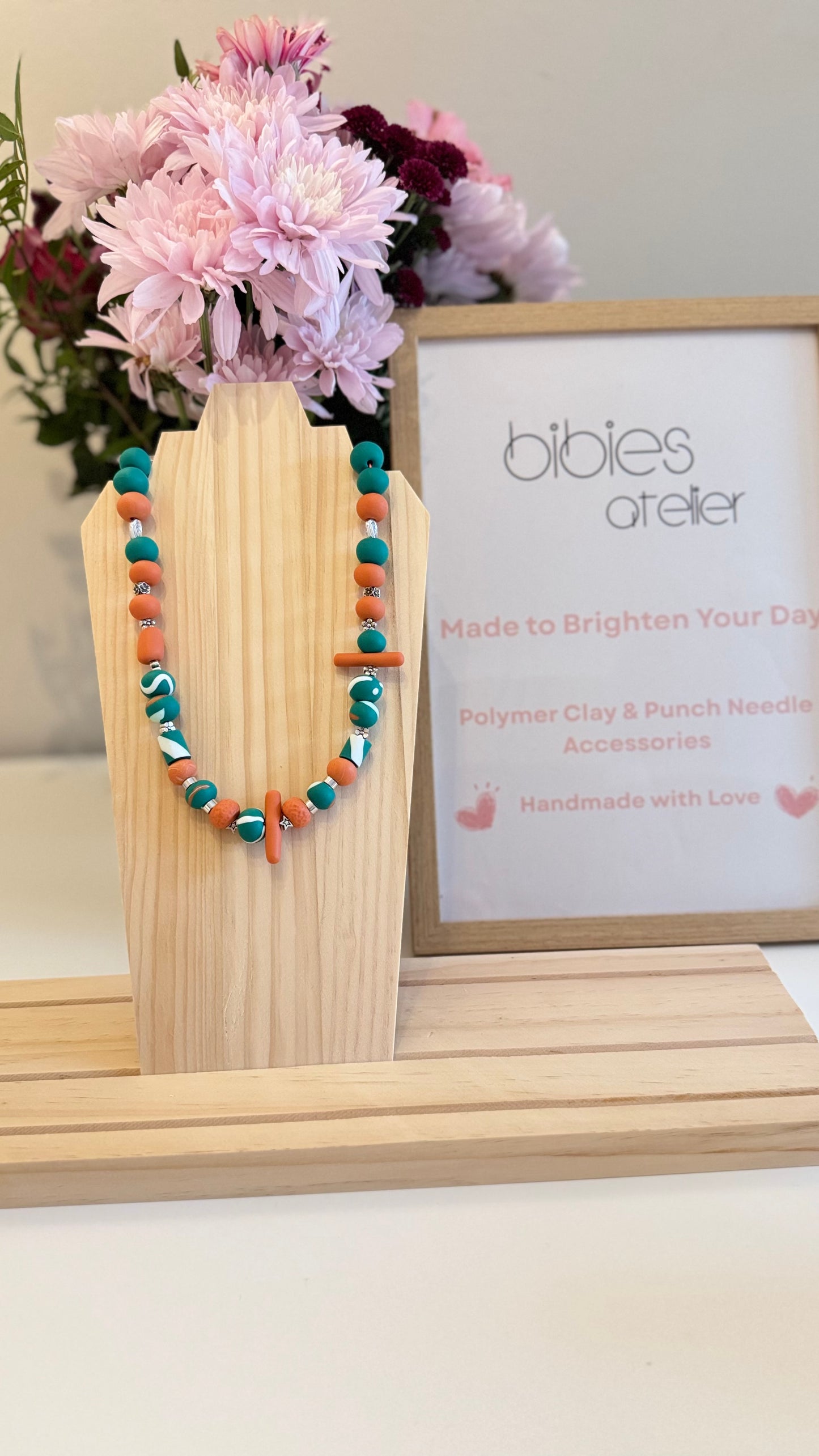 Kensington Kiss - Handmade Polymer Clay Necklace