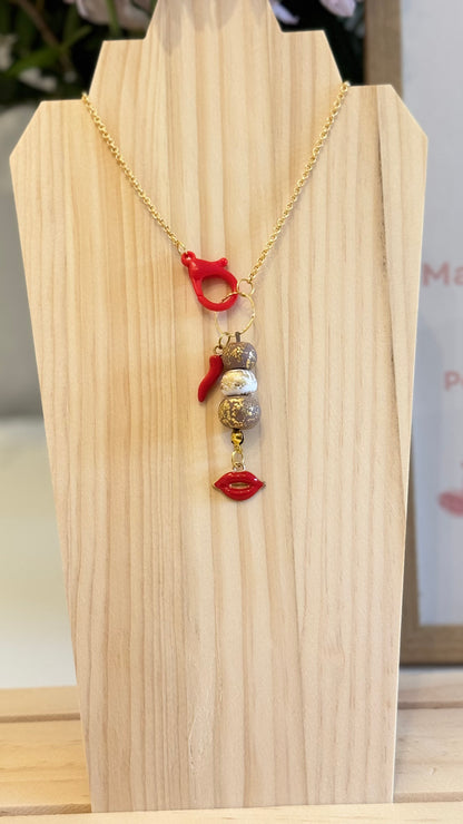 Chili Kiss - Handmade Polymer Clay Necklace