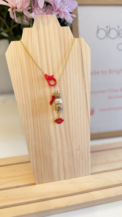 Chili Kiss - Handmade Polymer Clay Necklace
