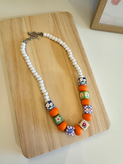 Portobello Bloom - Handmade Polymer Clay Necklace