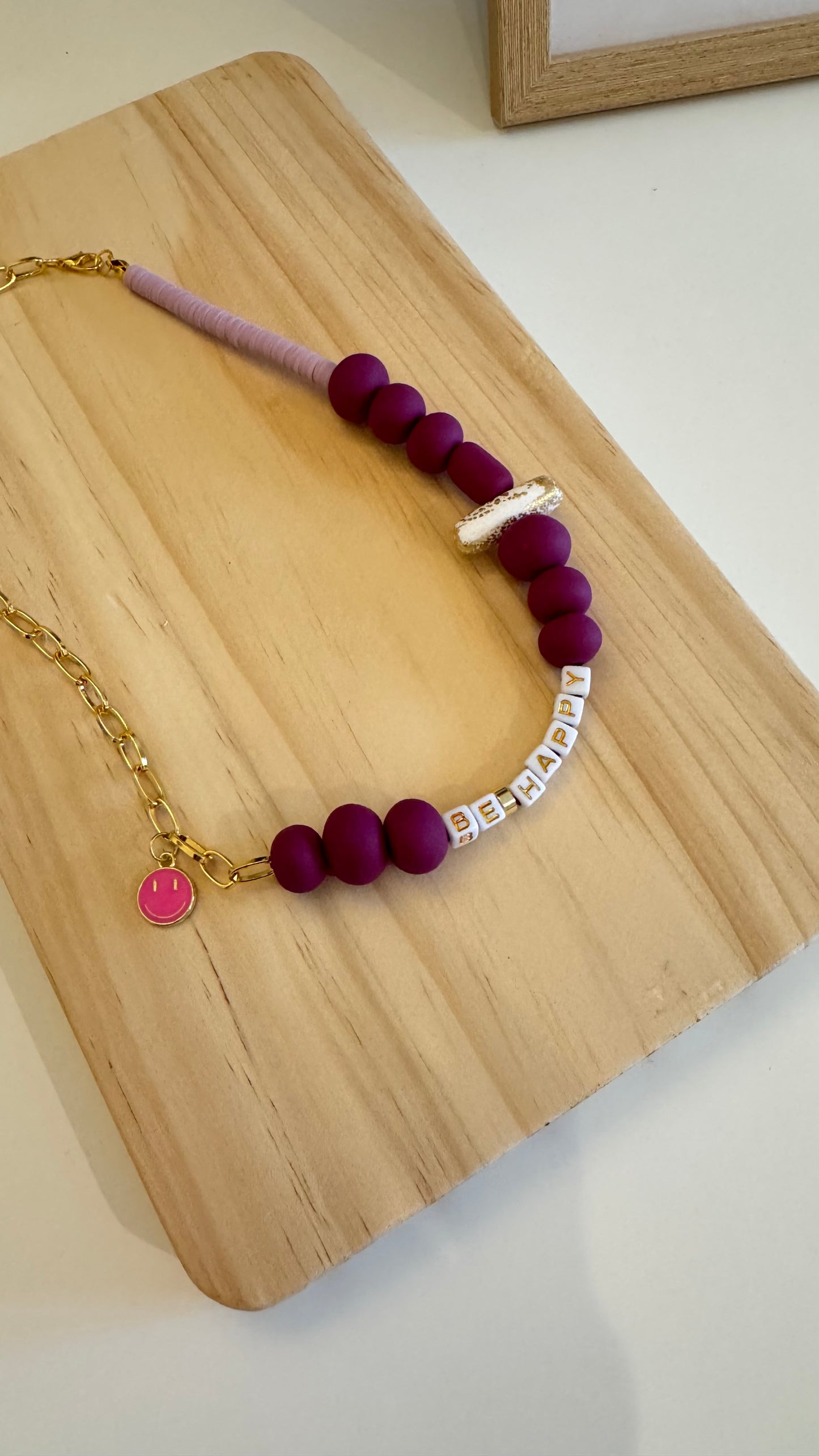 Be Happy - Handmade Polymer Clay Necklace
