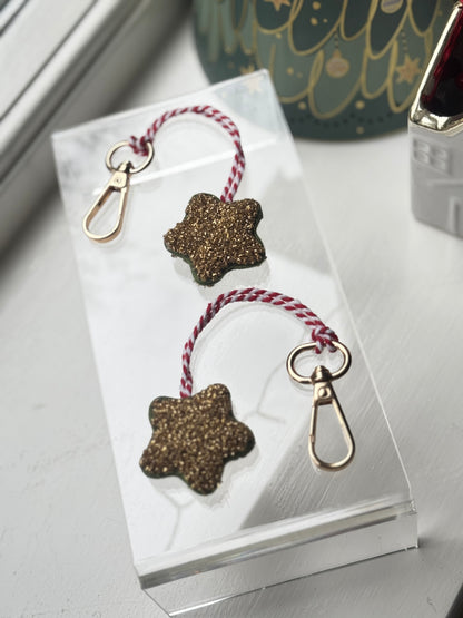 Gold Star Punch Needle Keychain – Bright, Sparkly & Full of Joy