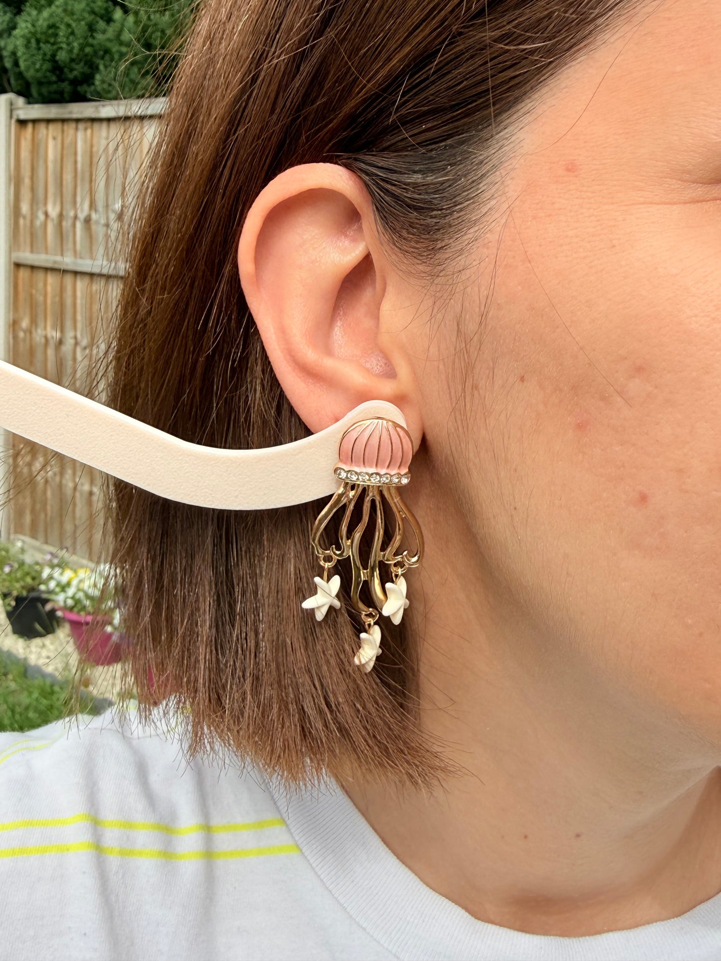 Sparkly Jellyfish & Starfish Enamel Statement Earrings
