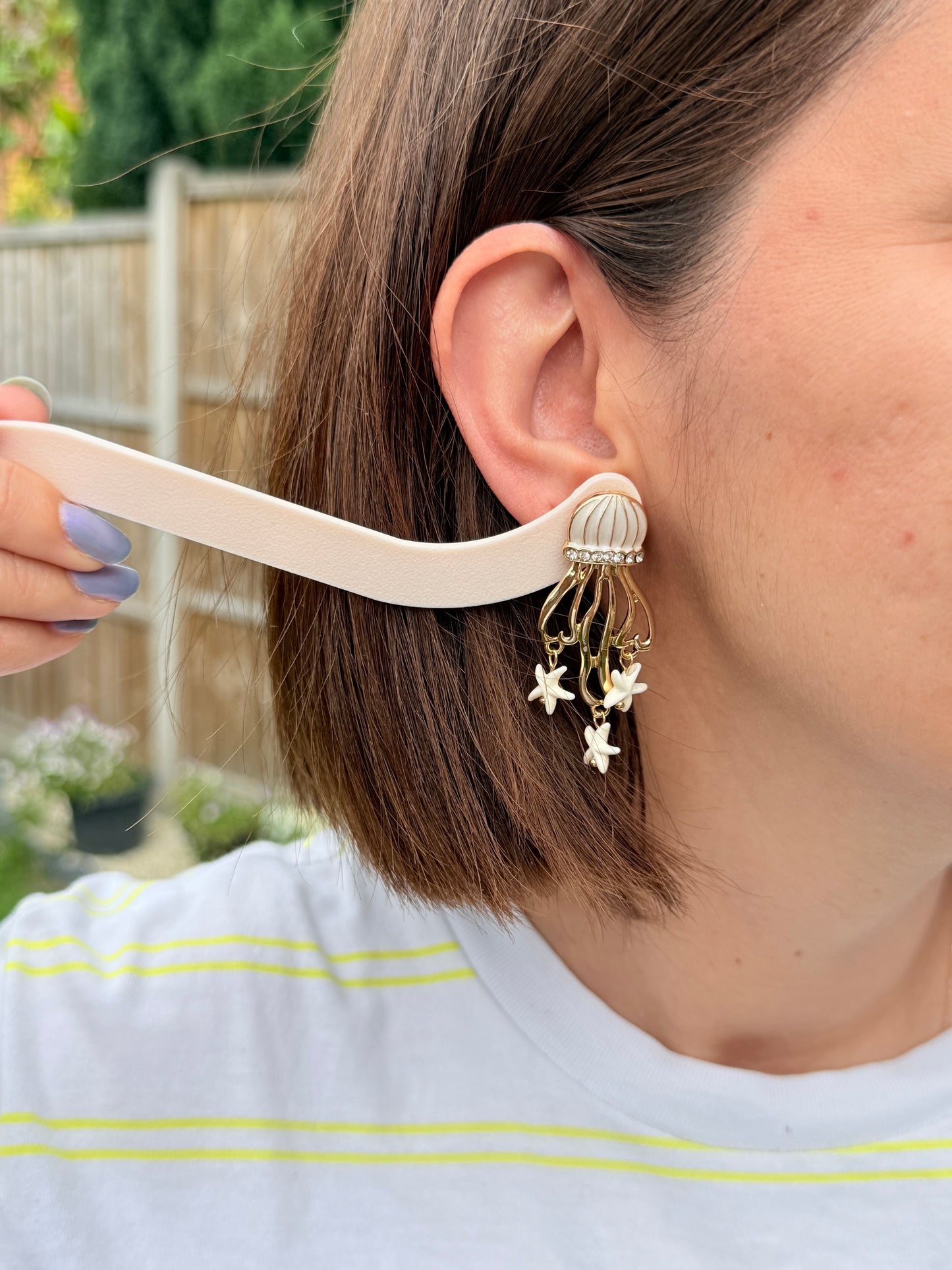 Sparkly Jellyfish & Starfish Enamel Statement Earrings