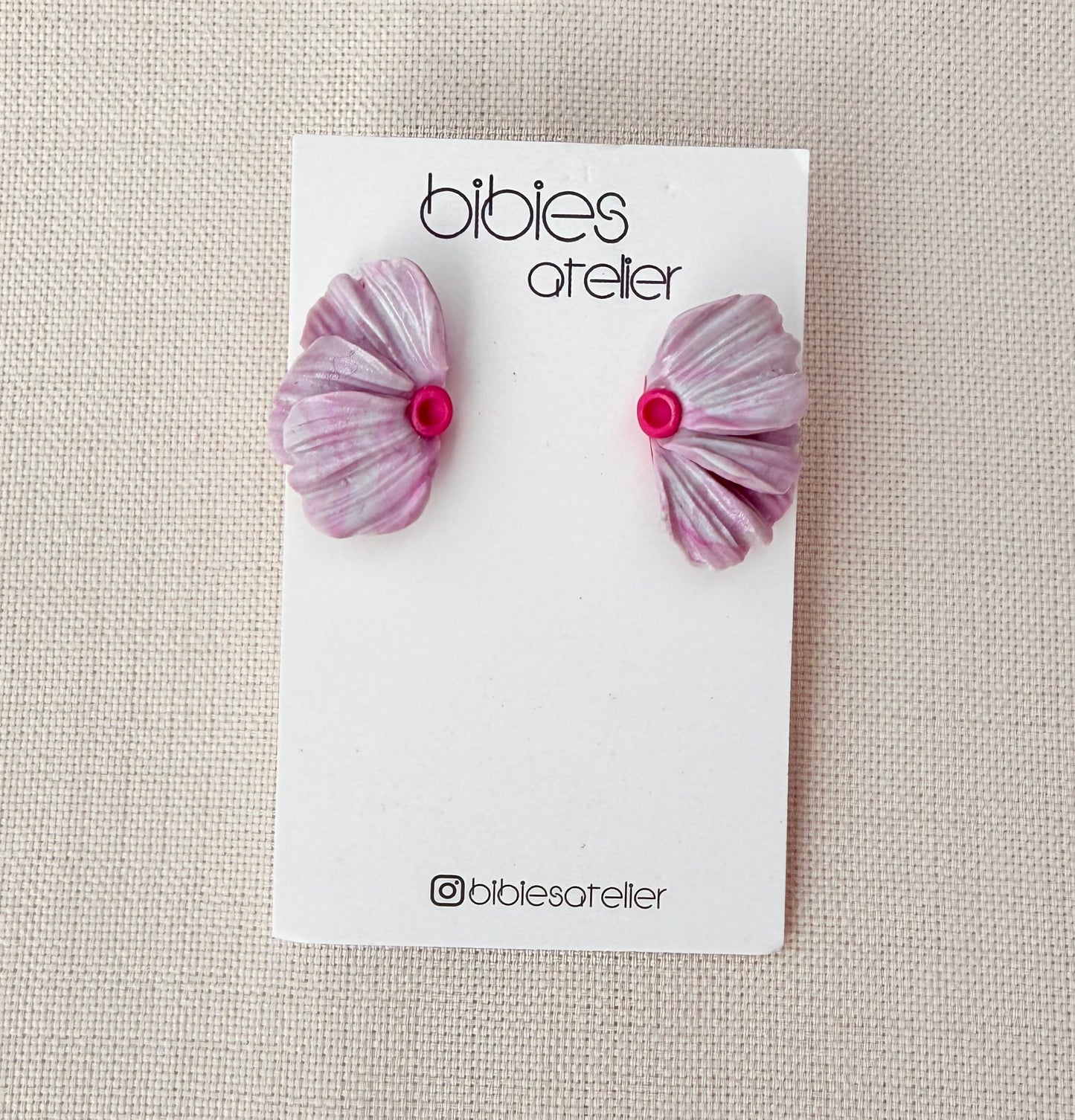 Polymer Clay Ear Jacket Earrings, Abstract Ruffled Flower Studs