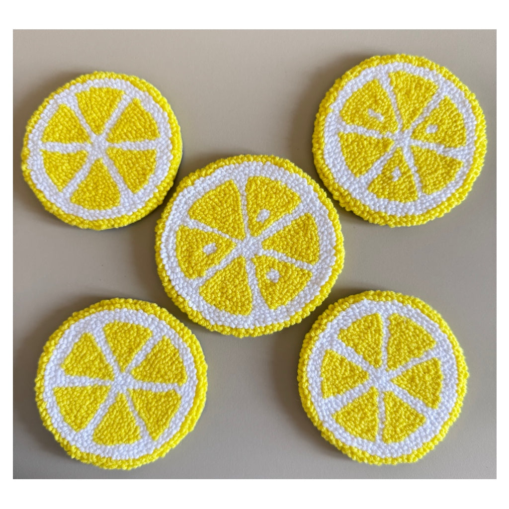 Lemon Punch Needle Coaster – Handmade, Fresh & Fun Citrus Design