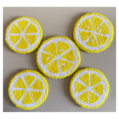 Lemon Punch Needle Coaster – Handmade, Fresh & Fun Citrus Design